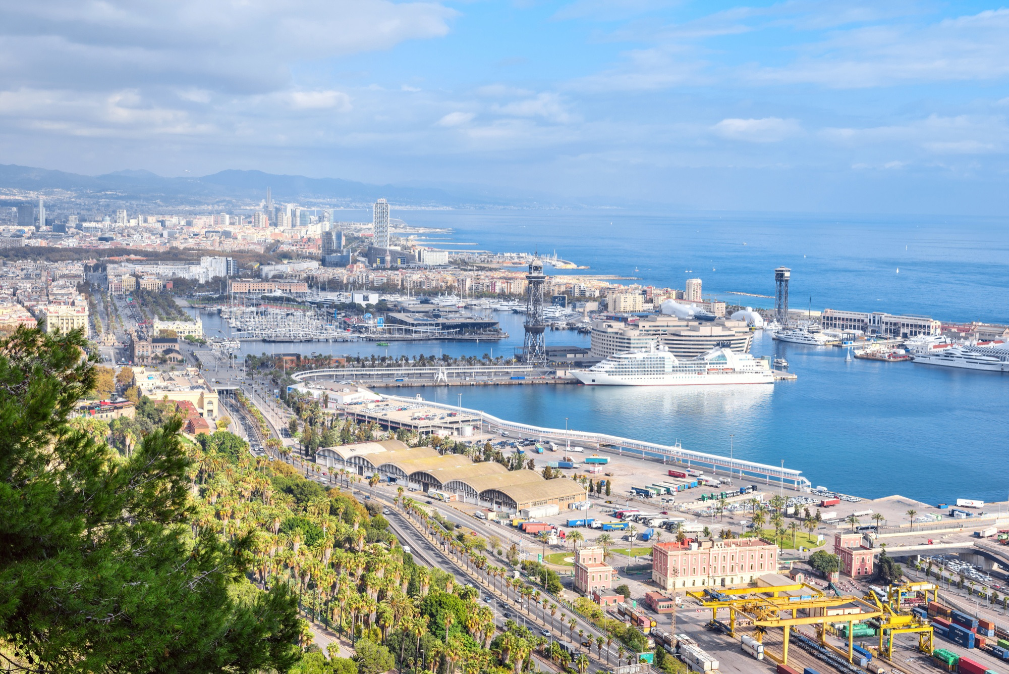 Aerial view Port of Barcelona